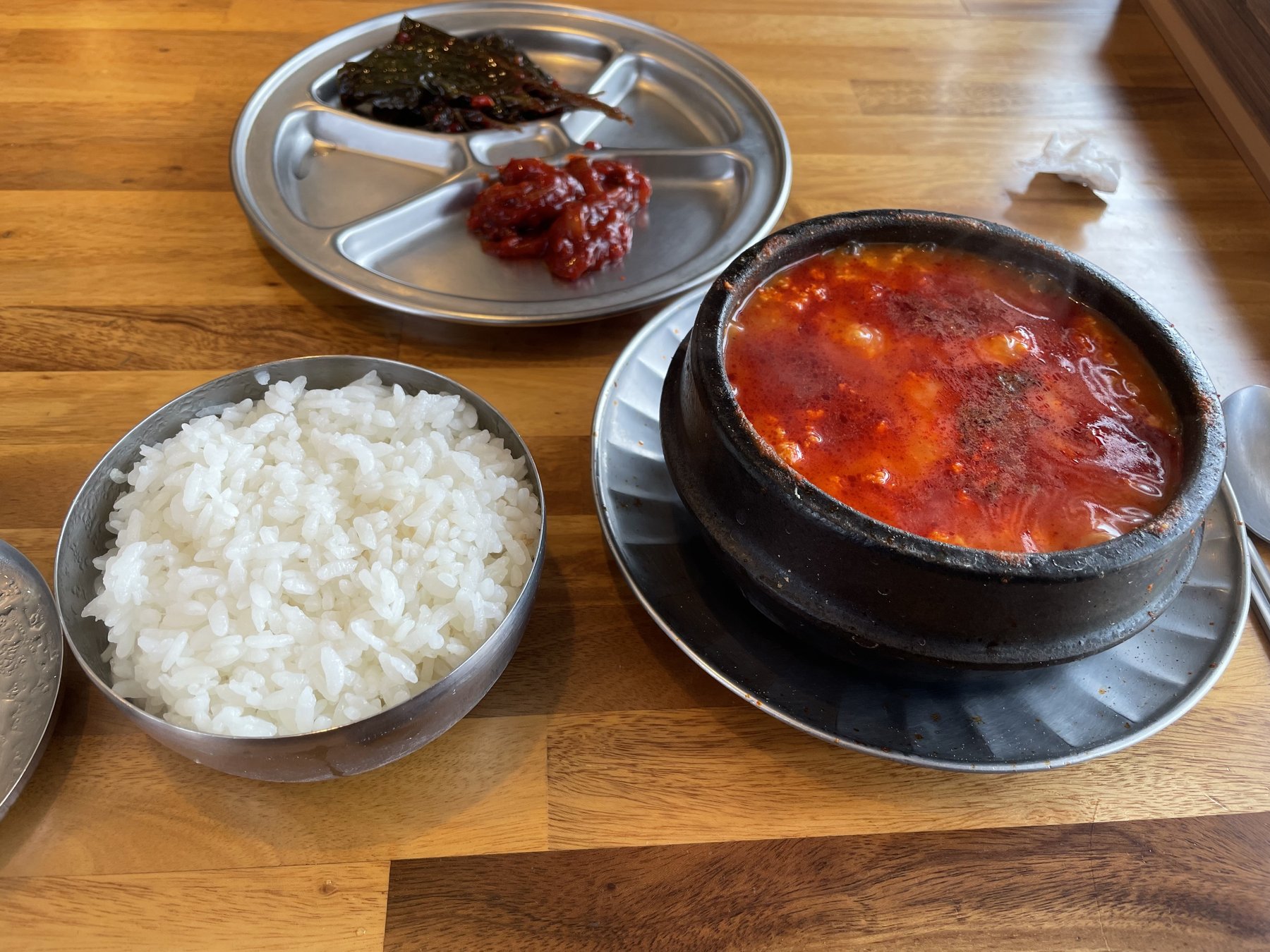신해바라기 분식 순두부찌개 클로즈업